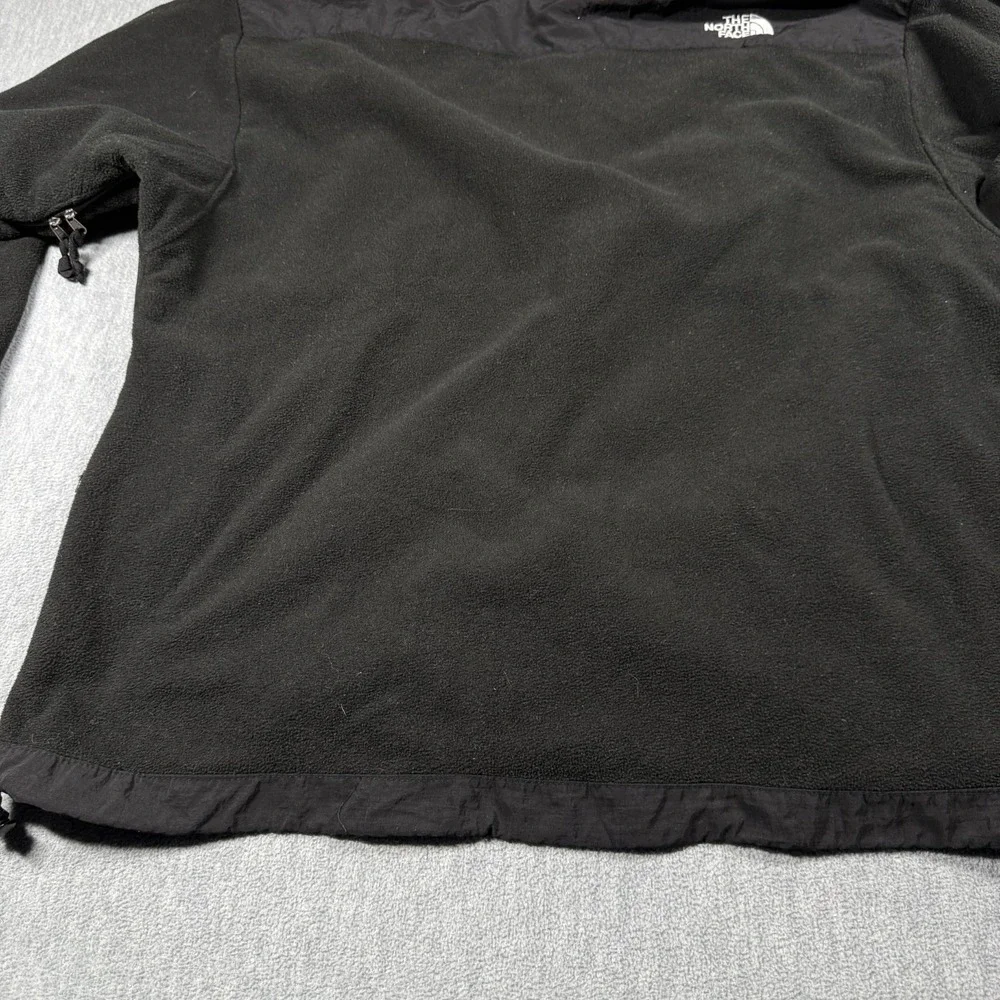 The North Face Fleece Jacket Mens XL Black Denali Full Zip Nylon Overlay Outdoor